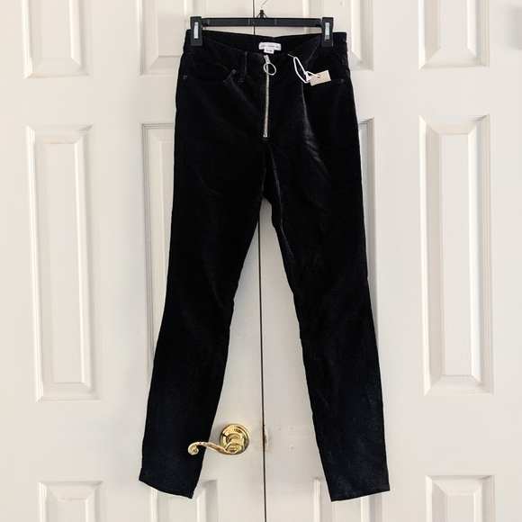 GOOD AMERICAN Good Legs Exposed Zipper Velvet Skinny Jeans - Picture 2 of 7
